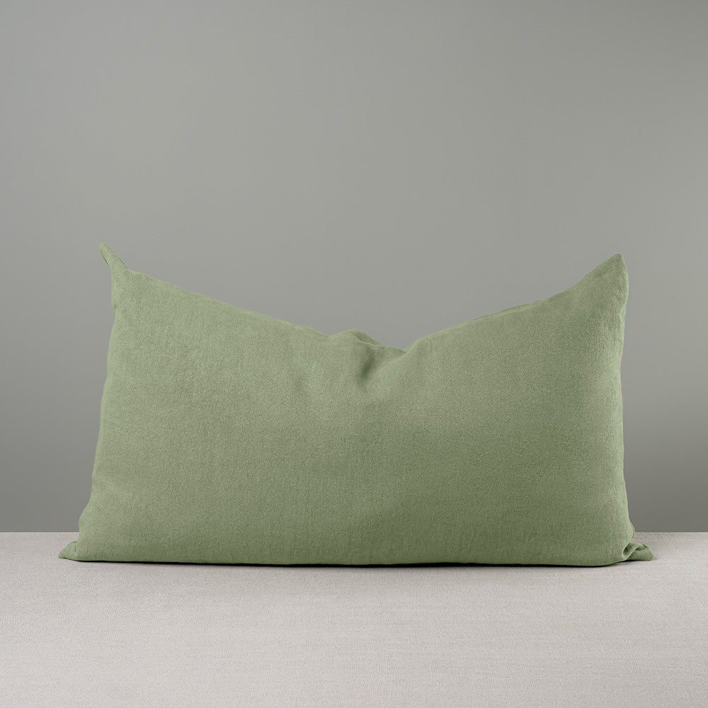 Front Side of Large Rectangle Lollop Cushion, Green(Moss) - By NiX