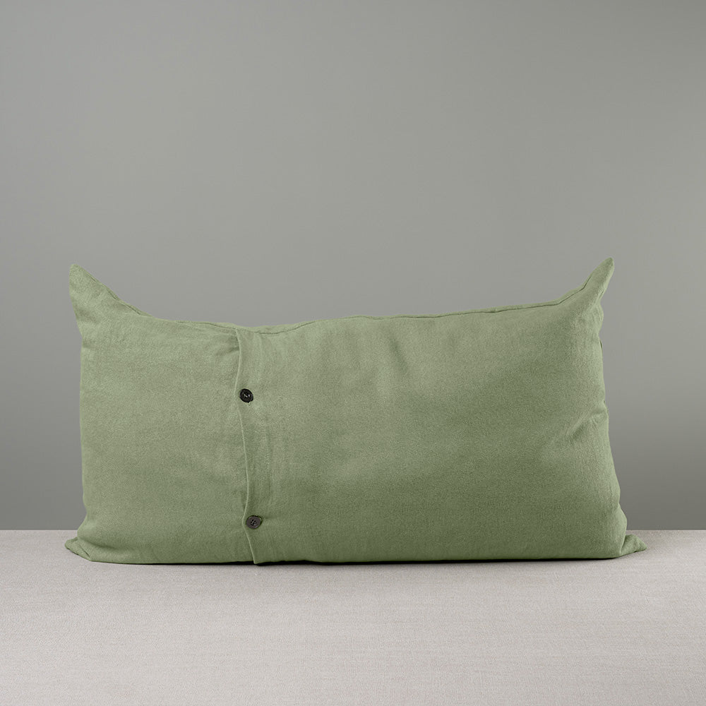 Back Side of Large Large Rectangle Lollop Cushion, Green(Moss) With 2 Buttons - NiX