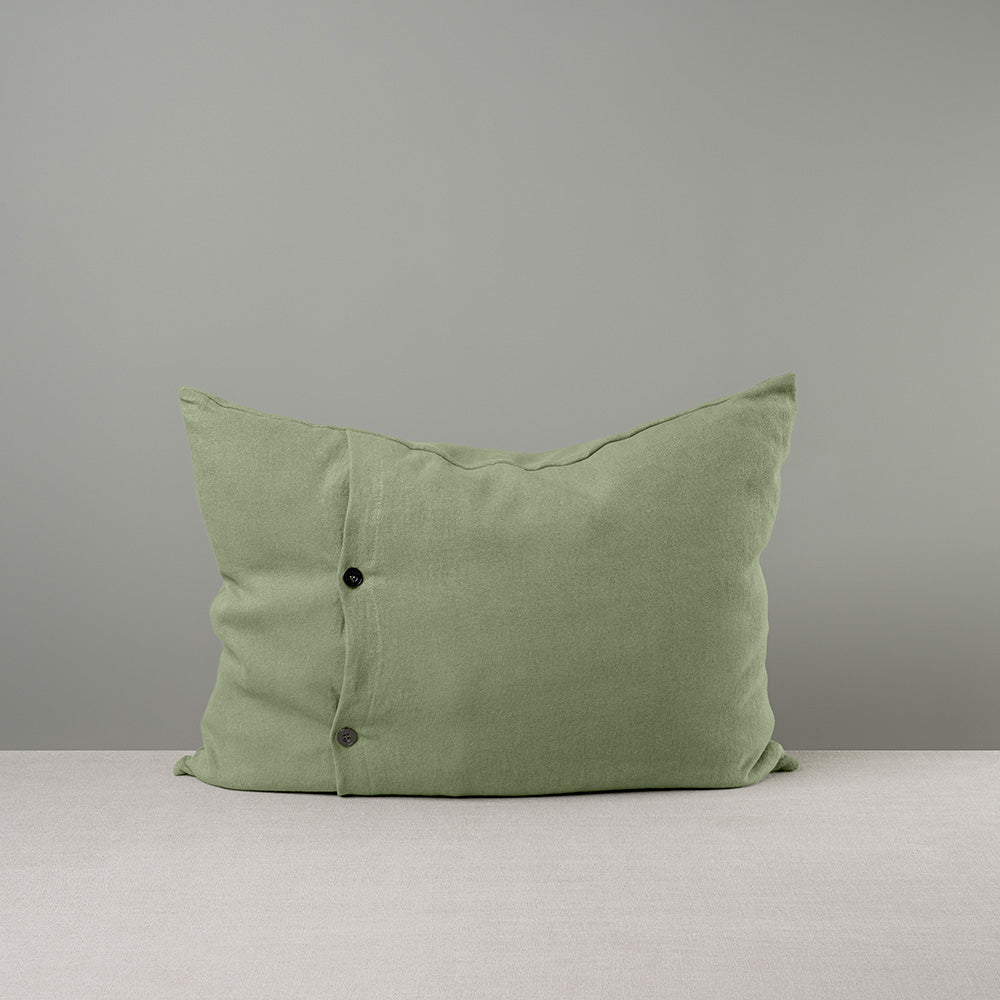 Back Side of Medium Rectangle Lollop Cushion, Green(Moss) With 2 Black Button - NiX
