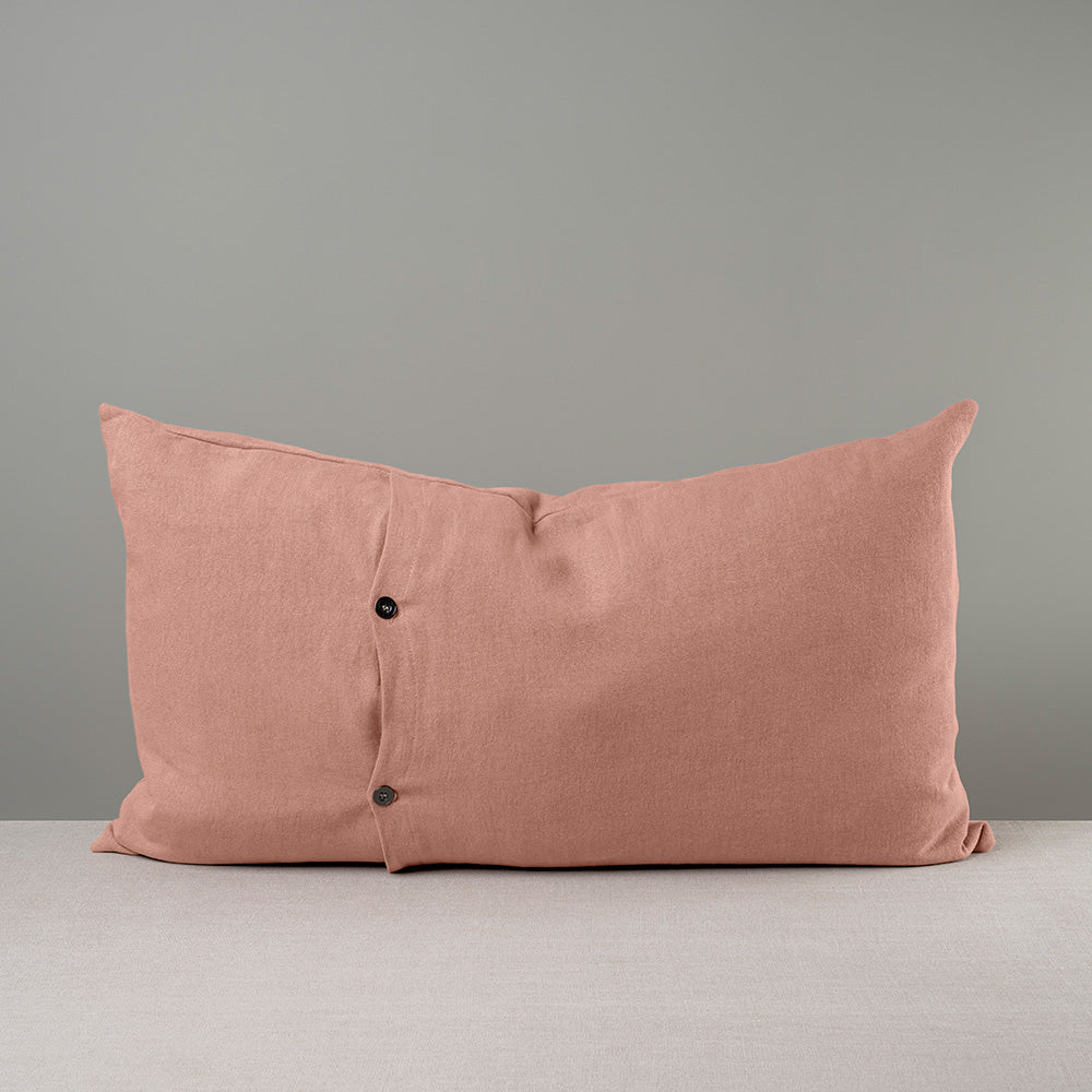 Back Side of Large Rectangle Lollop Cushion in Pink(Roseberry) with 2 Buttons - By NiX