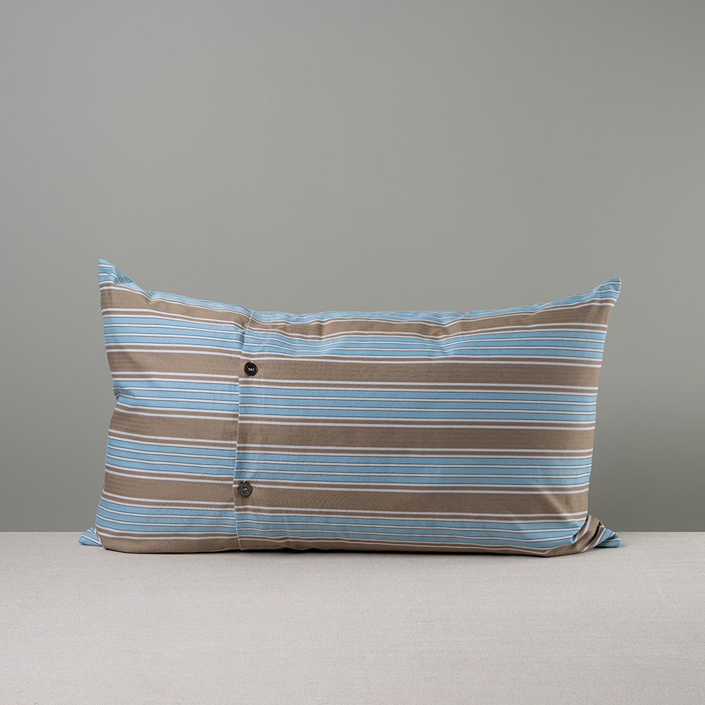  Rectangle Lollop Cushion in Regatta Cotton, Blue 