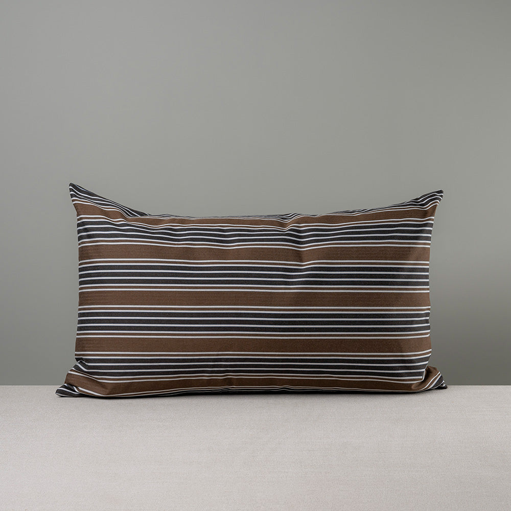 Rectangle Lollop Cushion in Regatta Cotton, Charcoal