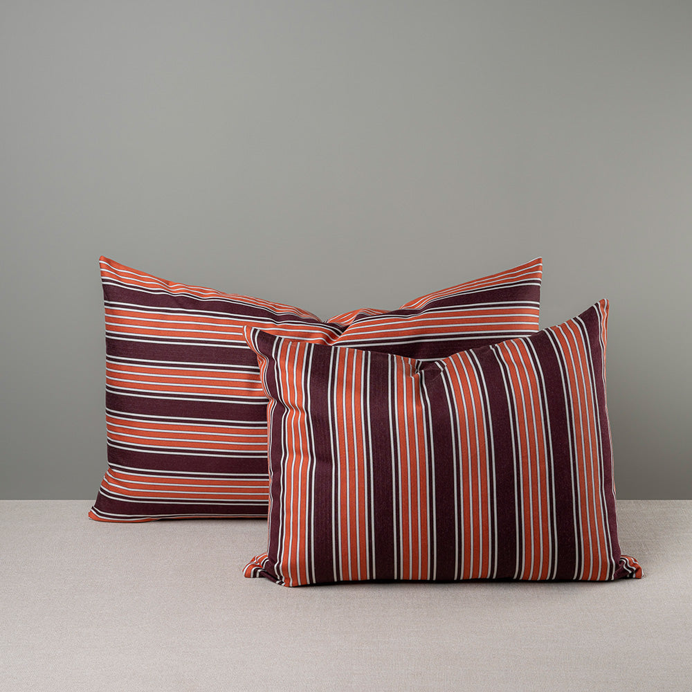 Rectangle Lollop Cushion in Regatta Cotton, Flame Red - Nicola Harding