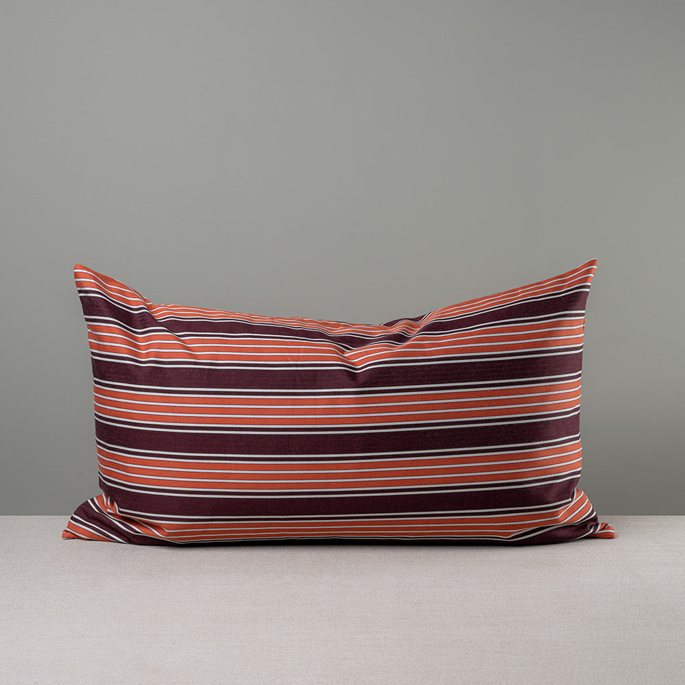 Rectangle Lollop Cushion in Regatta Cotton, Flame