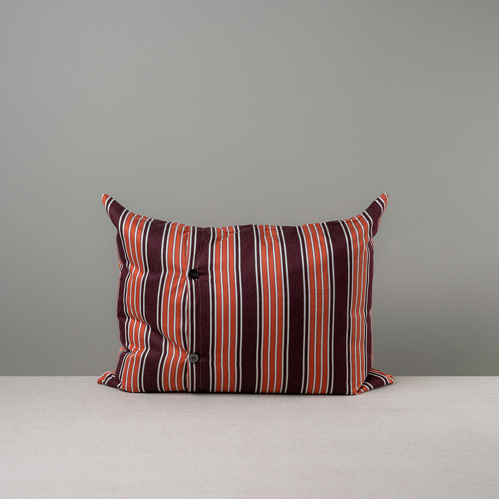 Rectangle Lollop Cushion in Regatta Cotton, Flame Red - Nicola Harding