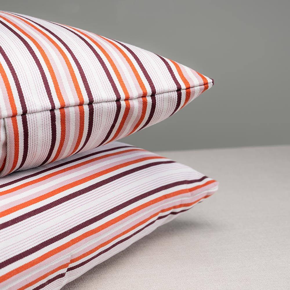 Rectangle Lollop Cushion in Slow Lane Cotton Linen, Berry