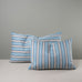 image of Rectangle Lollop Cushion in Slow Lane Cotton Linen, Blue