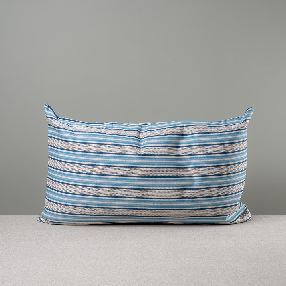 Rectangle Lollop Cushion in Slow Lane Cotton Linen, Blue