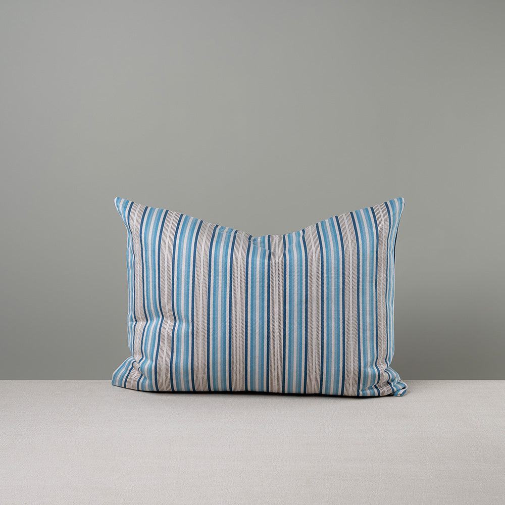Rectangle Lollop Cushion in Slow Lane Cotton Linen, Blue