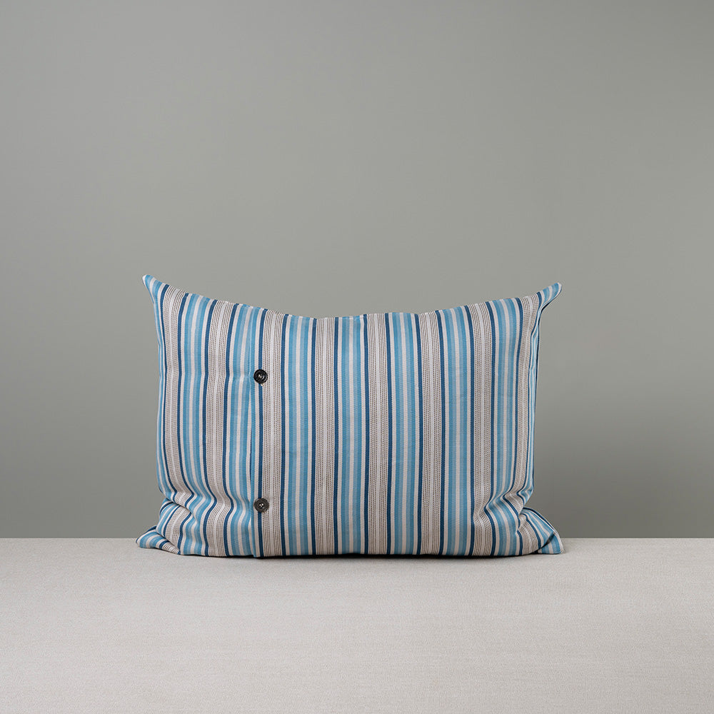  Rectangle Lollop Cushion in Slow Lane Cotton Linen, Blue 
