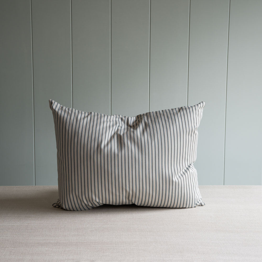 Rectangle Cushion Lollop Ticking Cotton Blue Stripes