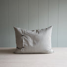 Rectangle Cushion Lollop Ticking Cotton Blue Stripes with Two Buttons