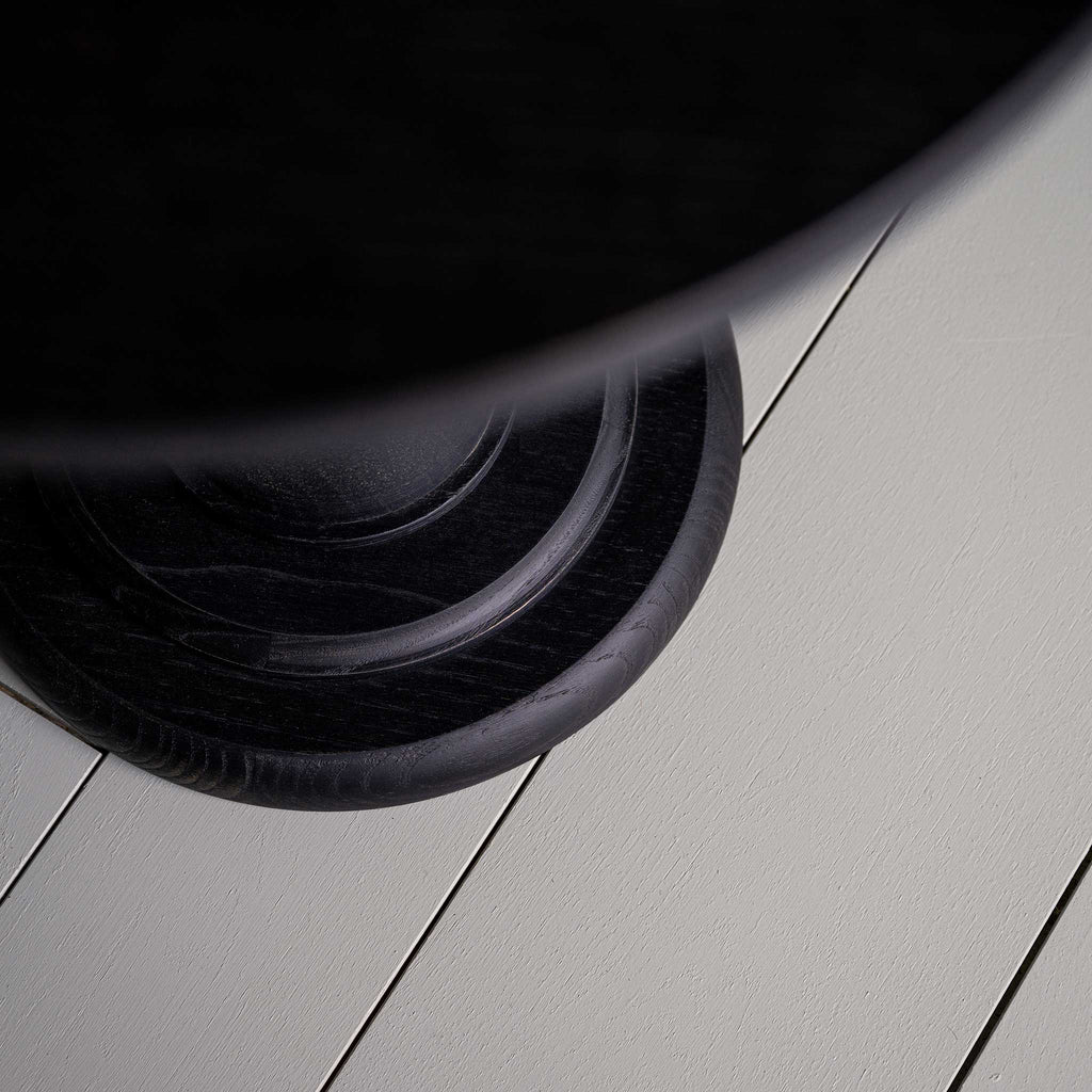 Anecdote Pedestal Table, Coal Black, Foot Base Closeup - Nicola Harding