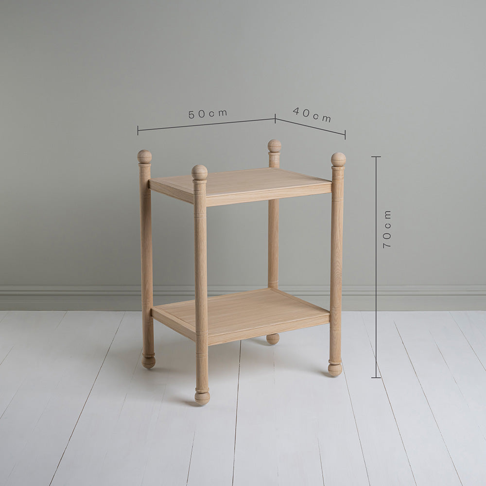Dimensions of Revive Side Table, Oiled Oak, Height 70cm, Length 50cm and Width 40cm - By NiX Furniture