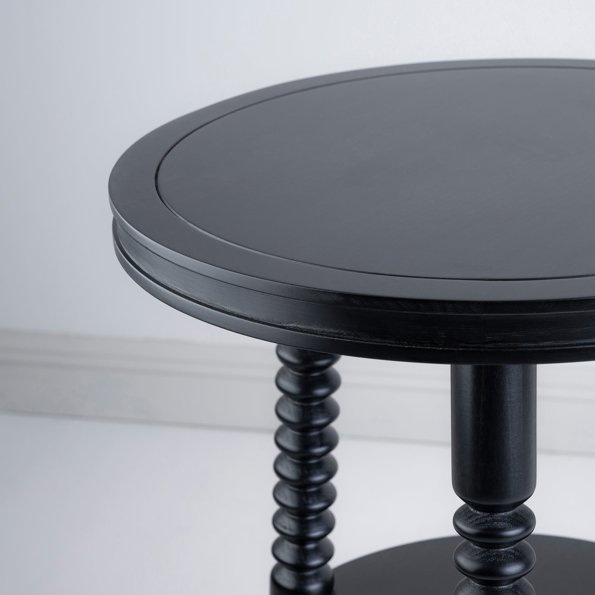 Spindle Side Table, Carbon Black, Shelf Closeup - NiX