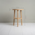Dimensions of Spindle Side Table, Oiled Oak Height 60cm, Width 42cm, and Shelf Thickness is 3cm - NiX Studio