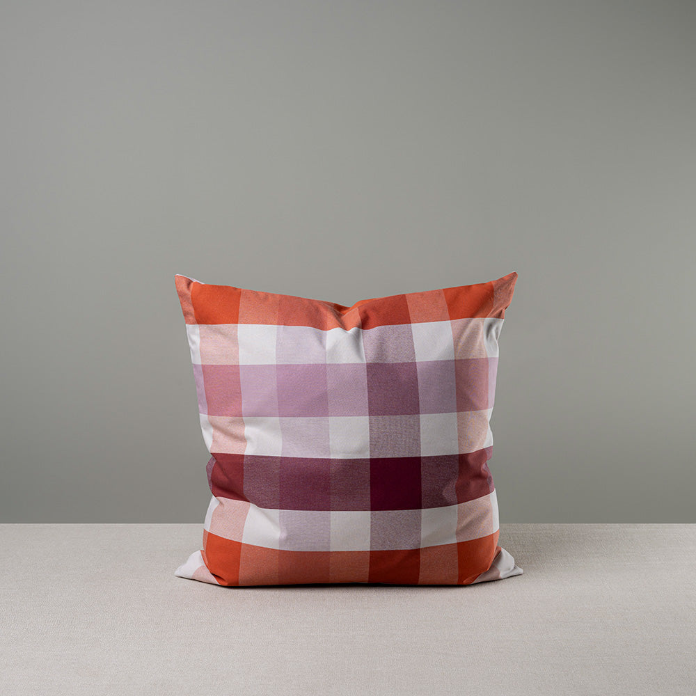 Square Kip Cushion in Checkmate Cotton, Berry