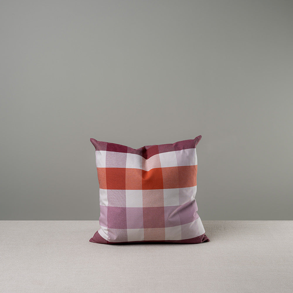 Square Kip Cushion in Checkmate Cotton, Berry