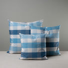 3 Different Sizes of Square Cushions in Cotton, Blue - NiX By Nicola Harding & Co.