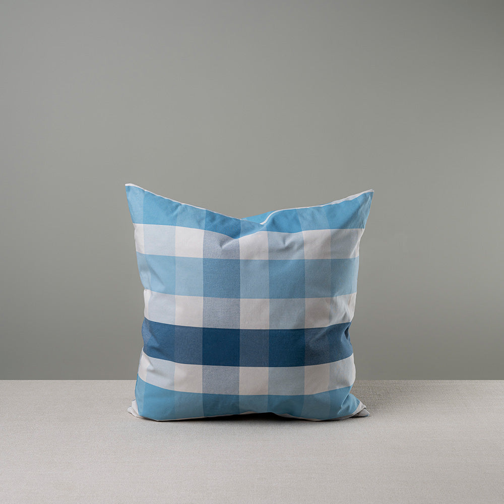 Square Kip Cushion in Checkmate Cotton, Blue