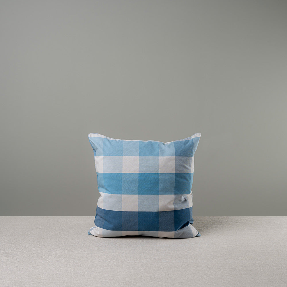 Square Kip Cushion in Checkmate Cotton, Blue