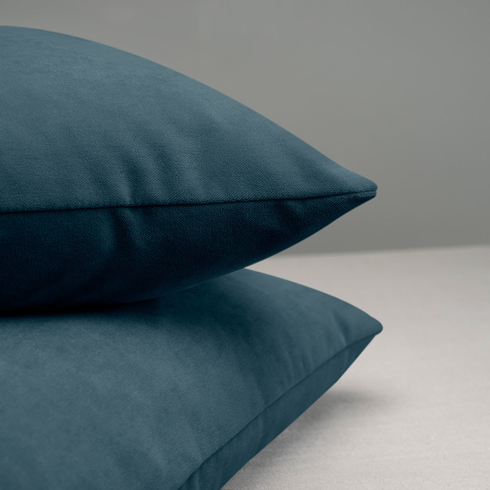 Square Kip Cushion in Intelligent Velvet, Aegean