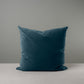Square Kip Cushion in Intelligent Velvet, Aegean