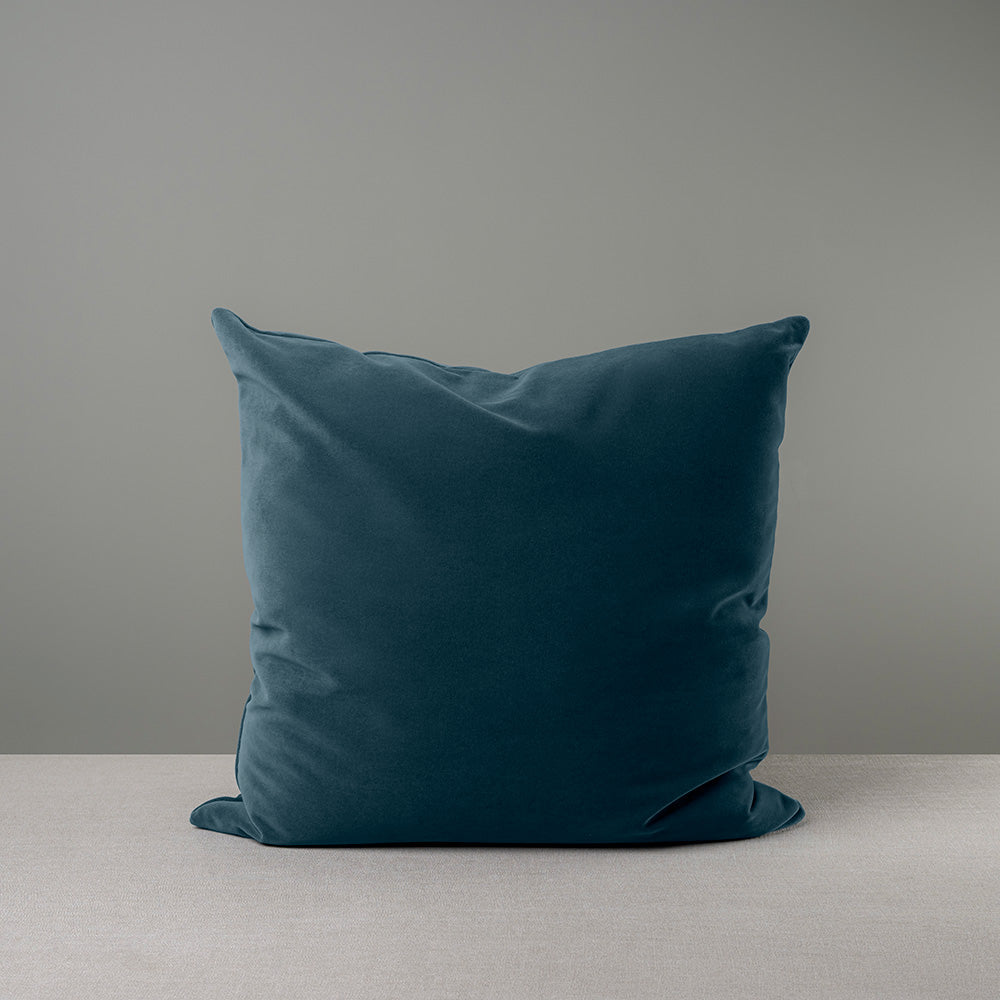 Front Side of Extra large Square Cushion in Blue (Aegean) Velvet - By NiX