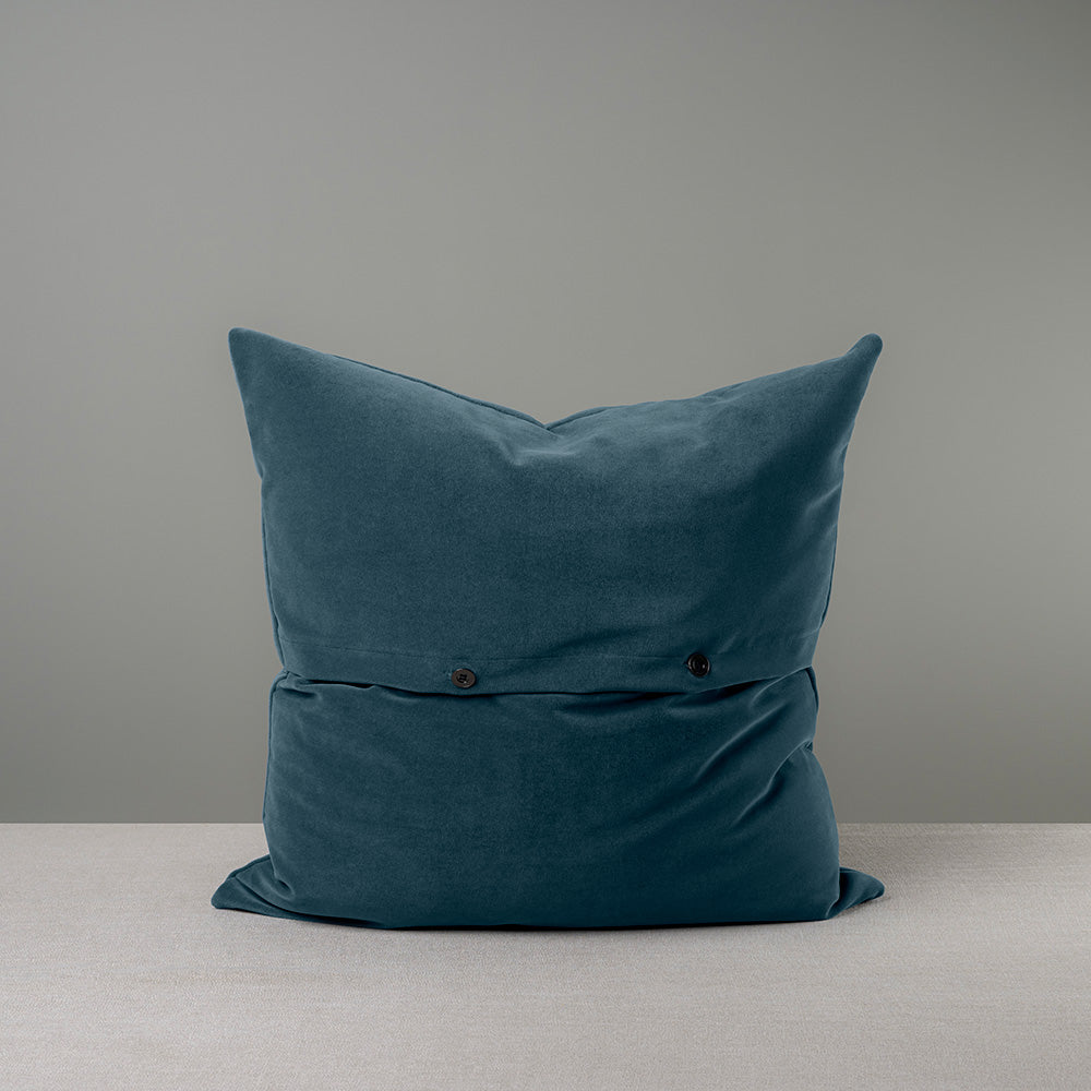 Back Side of Square Cushion in Blue (Aegean) Velvet With 2 Buttons - NiX