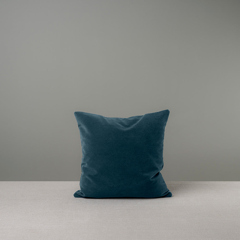 Front Side of Medium Square Cushion in Blue (Aegean) Velvet - NiX