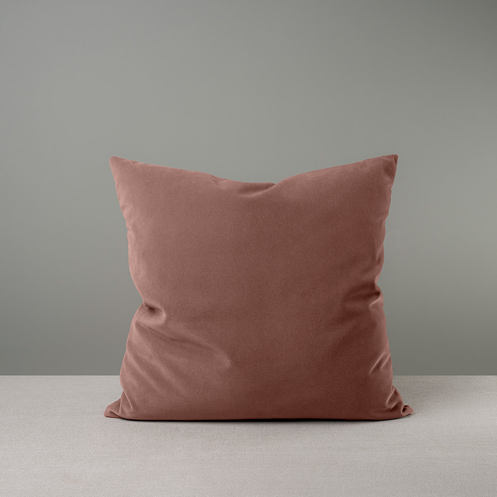 Square Kip Cushion in Intelligent Velvet, Dusky Pink