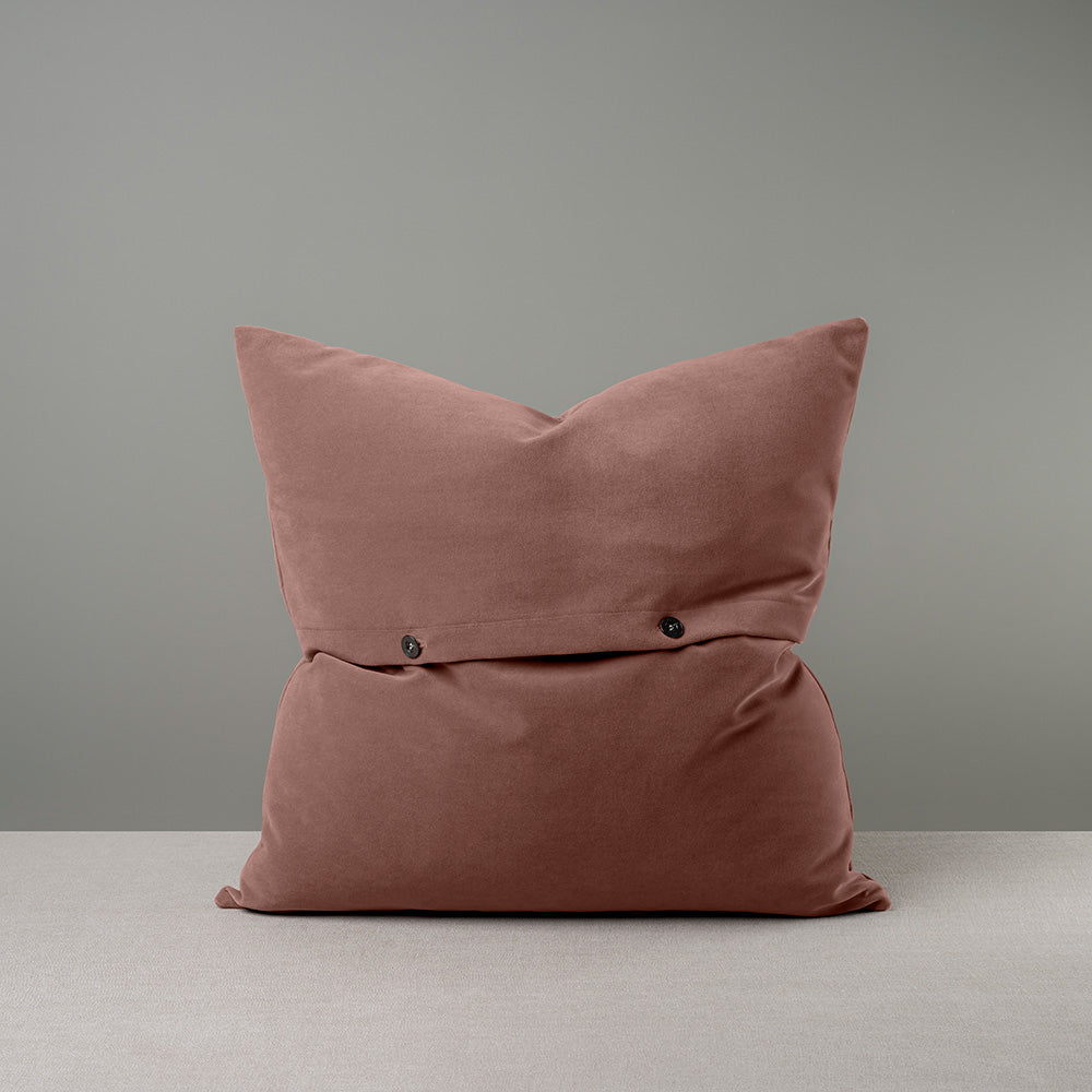  Square Kip Cushion in Intelligent Velvet, Dusky Pink 