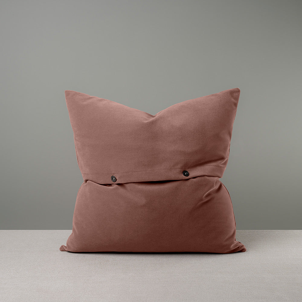 Back Side of Extra Large Square Cushions in Dusky Pink Velvet With 2 Black Buttons - By NiX