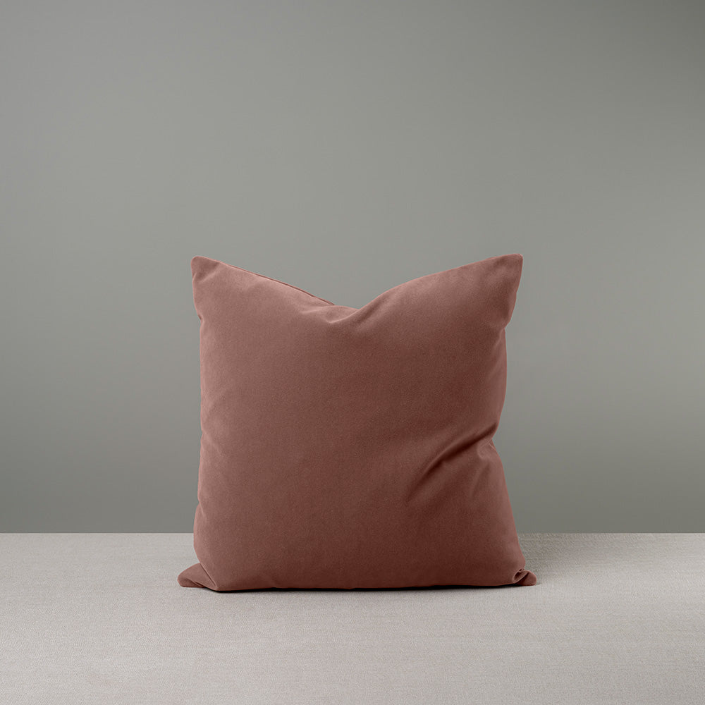 Square Kip Cushion in Intelligent Velvet, Dusky Pink