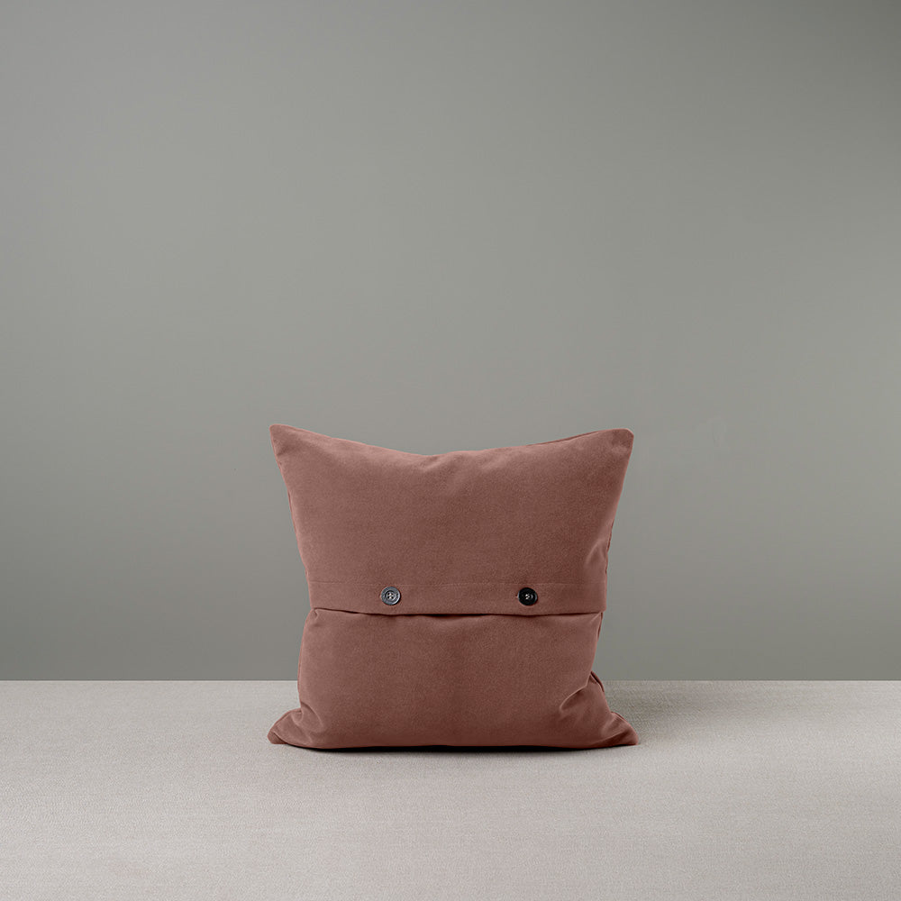 Back Side of Medium Square Cushions in Dusky Pink Velvet With 2 Buttons - By NiX