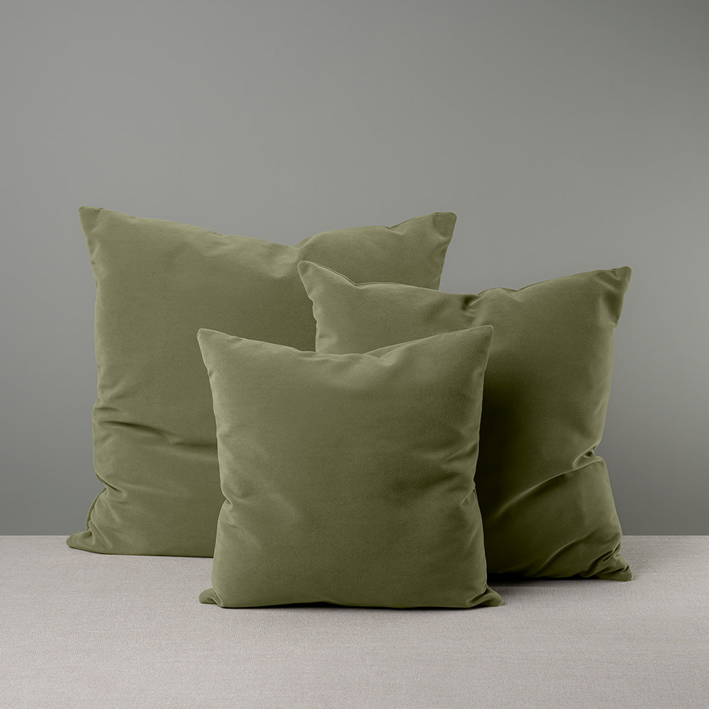 3 Different Sizes of Square Cushion in Green Velvet - NiX By Nicola Harding & Co.