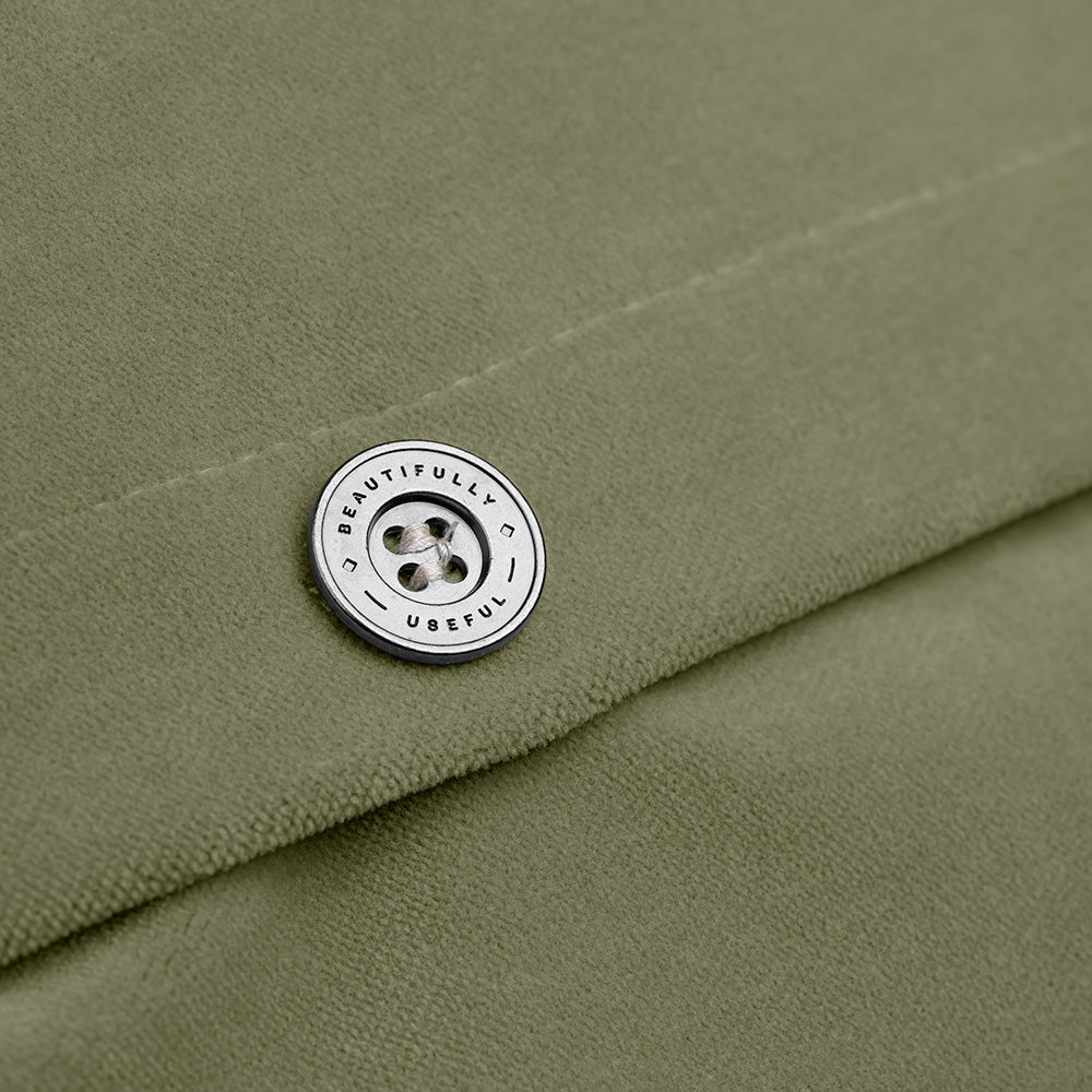 Square Kip Cushion in Intelligent Velvet, Green Tea