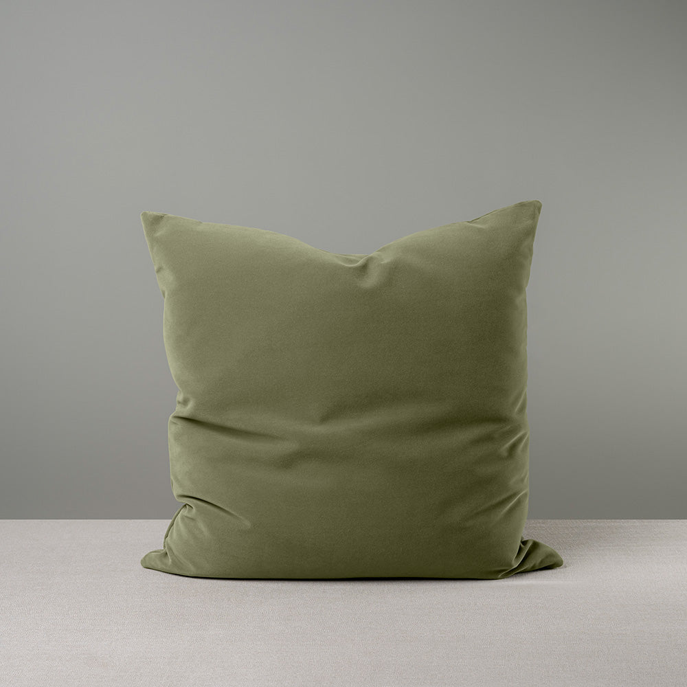 Square Kip Cushion in Intelligent Velvet, Green Tea