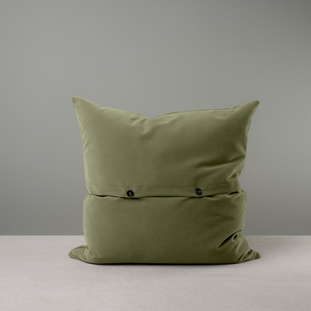 Back Side of Extra Large Square Cushion in Green Velvet With 2 Buttons - NiX