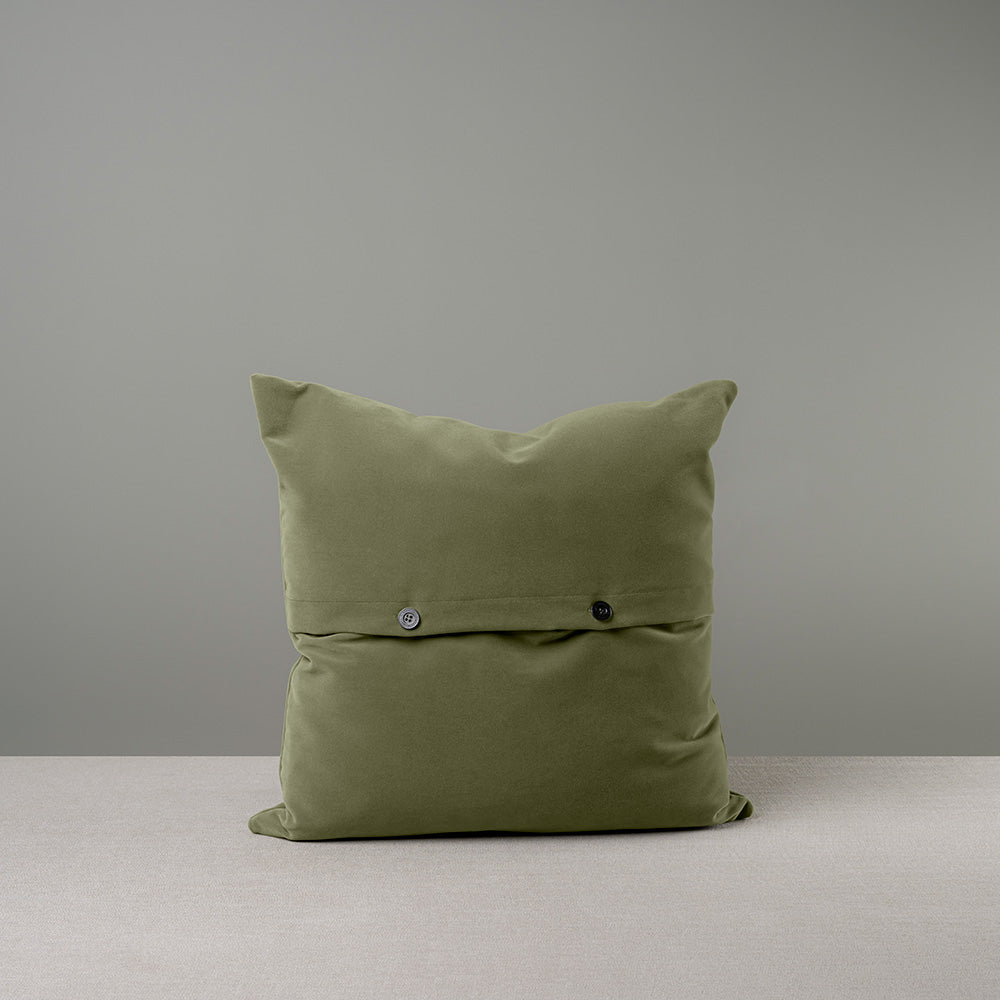 Back Side of Large Square Cushion in Green Velvet With 2 Buttons - NiX