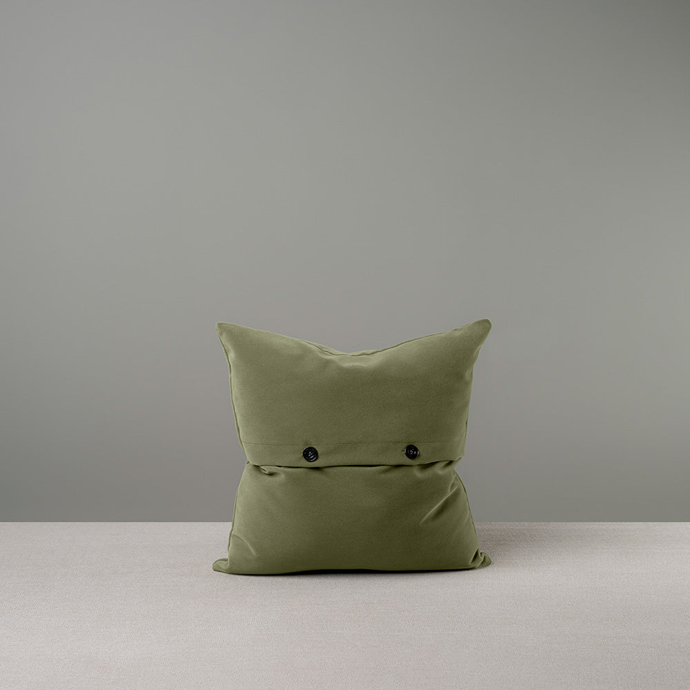 Back Side of Medium Square Cushion in Green Velvet With 2 Buttons - by NiX