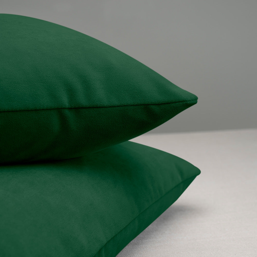 Square Kip Cushion in Intelligent Velvet, Juniper