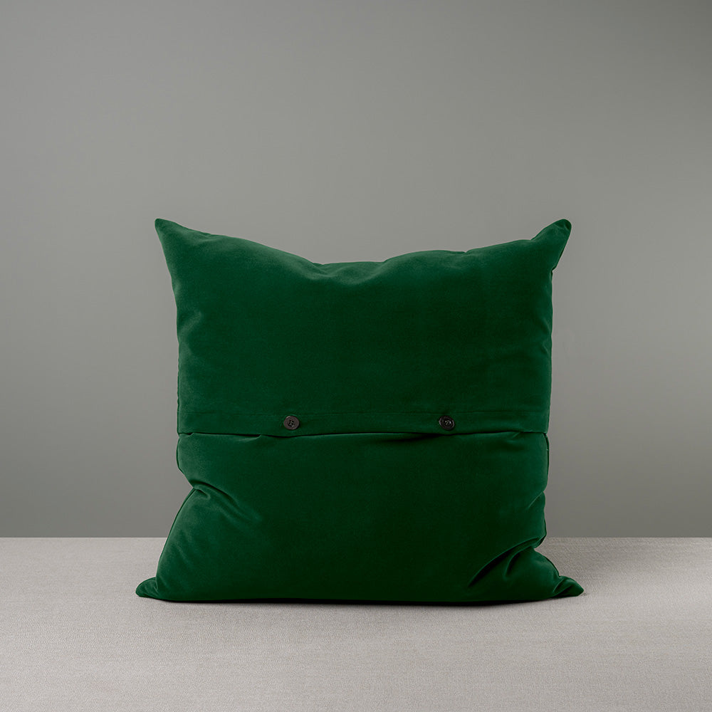 Square Kip Cushion in Intelligent Velvet, Juniper