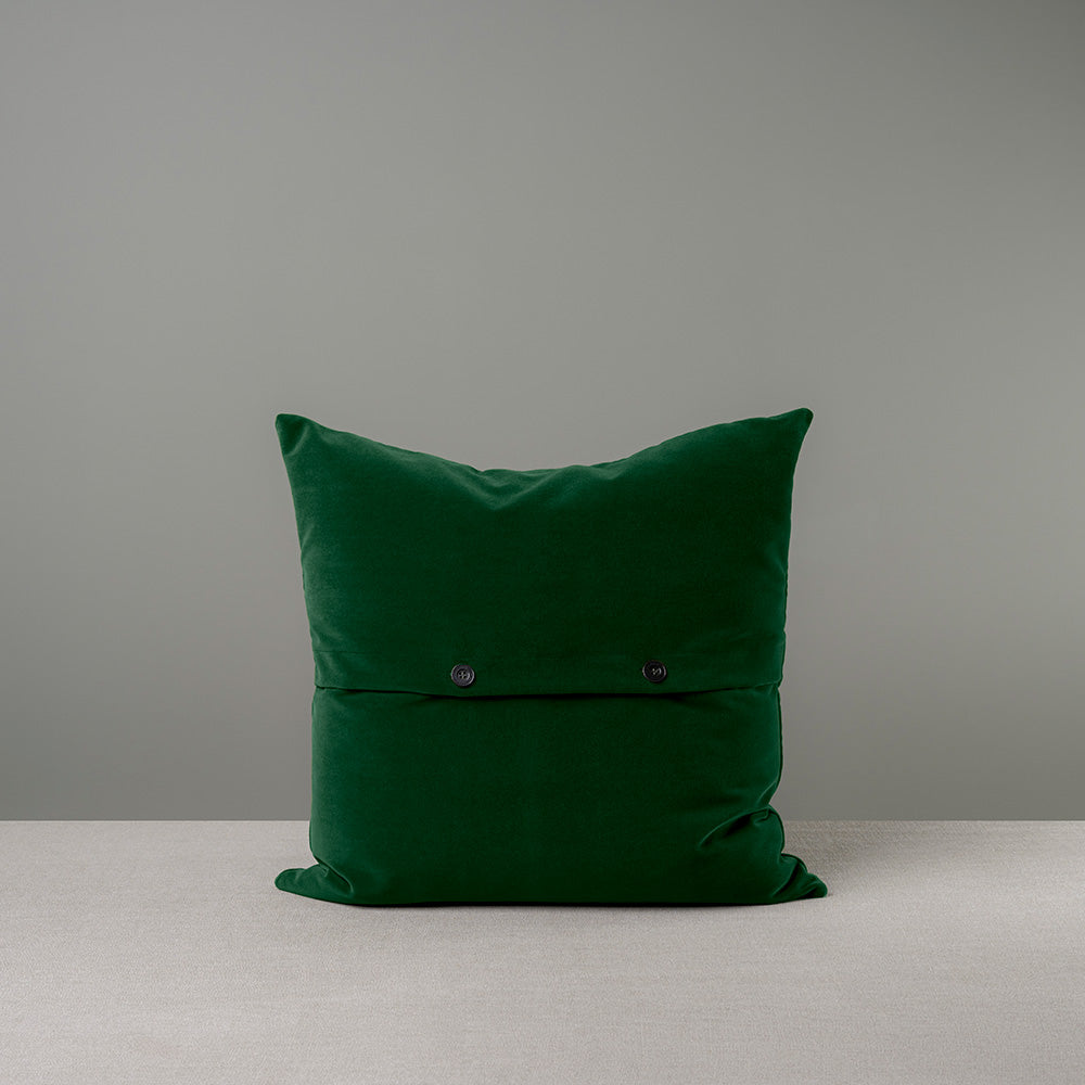 Square Kip Cushion in Intelligent Velvet, Juniper