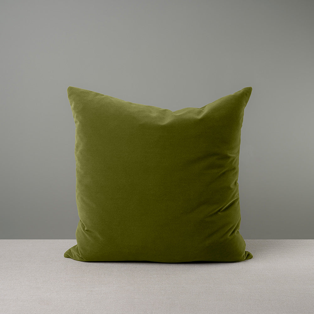 Front Side of Extra Large Green Velvet Square Cushion - NiX By Nicola Harding & Co.