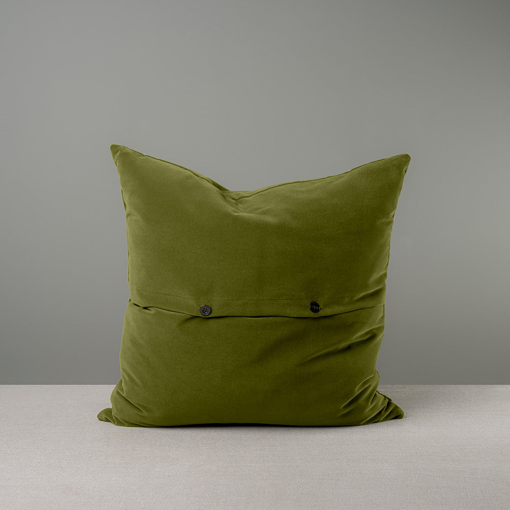 Back Side of Extra Large Green Velvet Square Cushion, With 2 Buttons - NiX