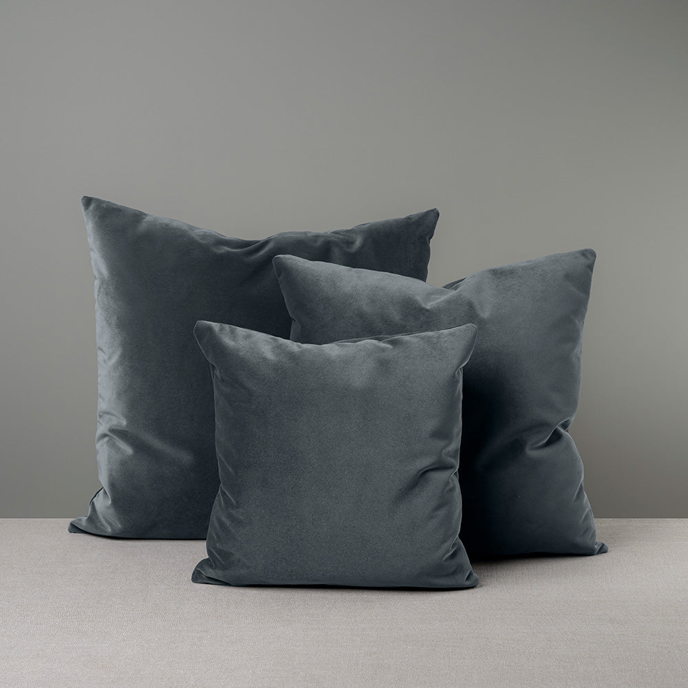 3 Different Sizes of Grey Velvet Square Cushion - NiX By Nicola Harding & Co.