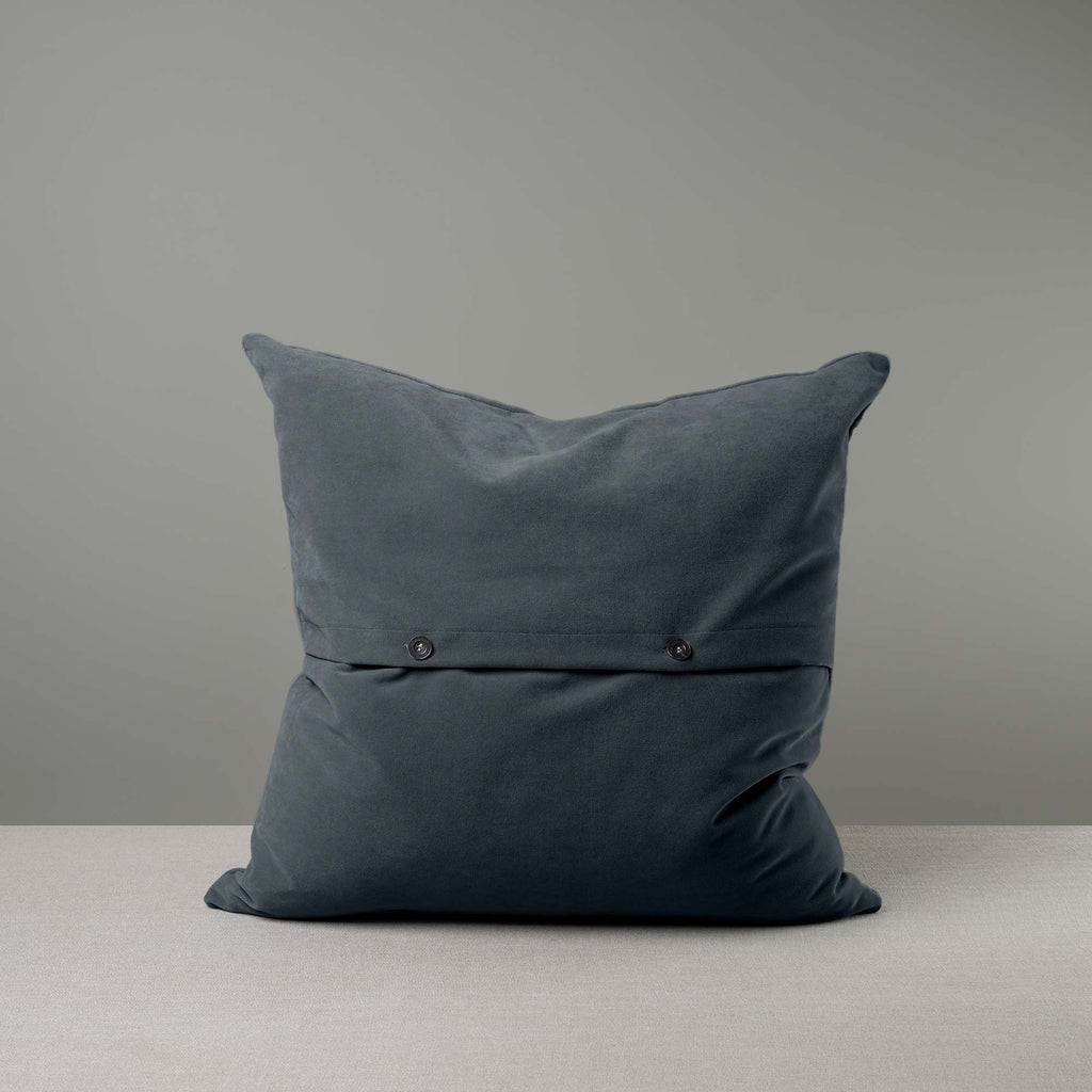 Back Side of Extra large Grey Velvet Square Cushion With 2 Buttons