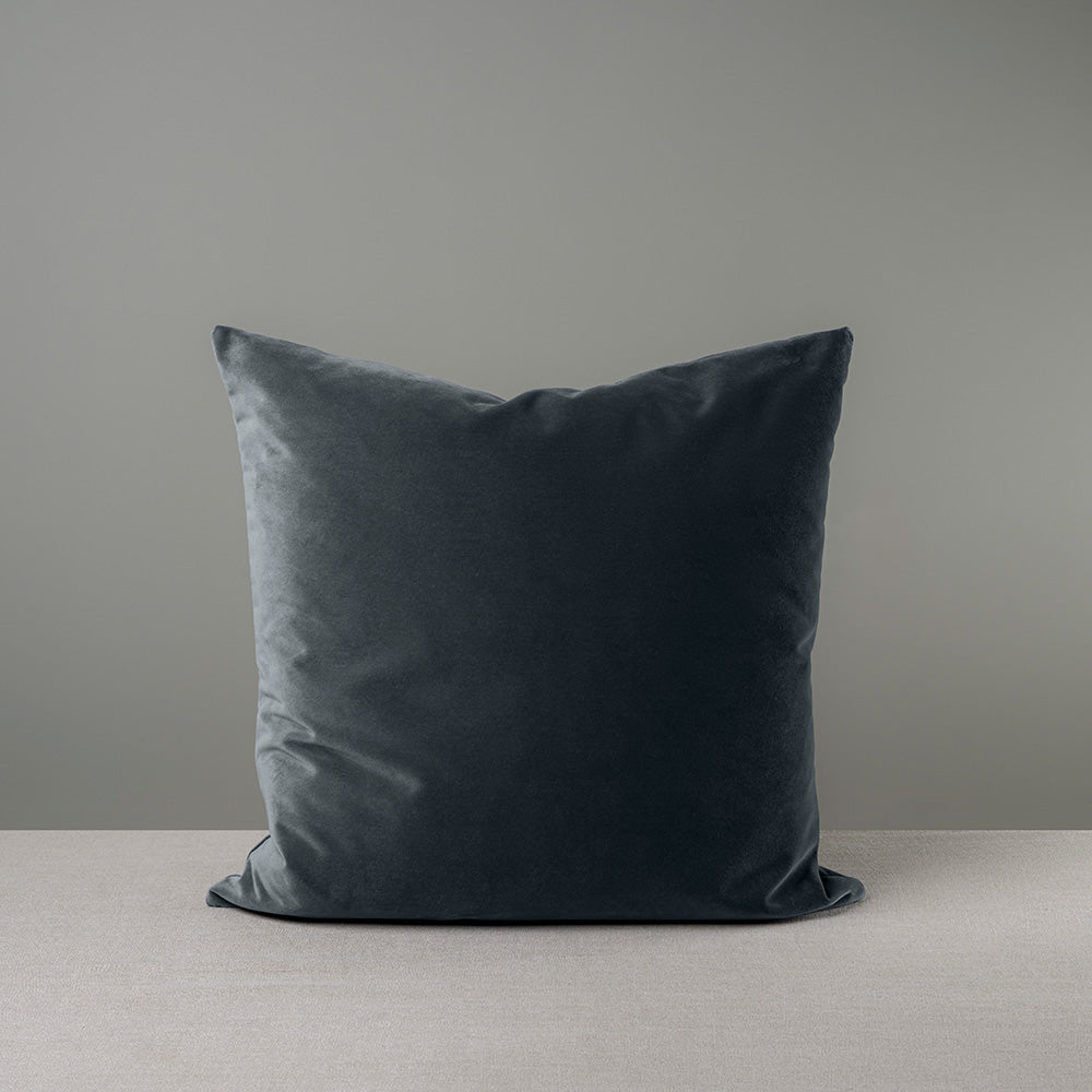 Square Kip Cushion in Intelligent Velvet, Mercury