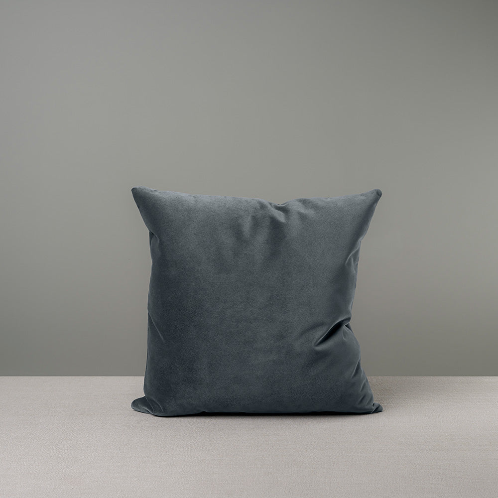 Front Side of Large Grey Velvet Square Cushion